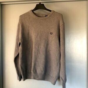 Chaps Grey Cotton Sweater Knit Crewneck Pullover Men’s XLT long sleeves